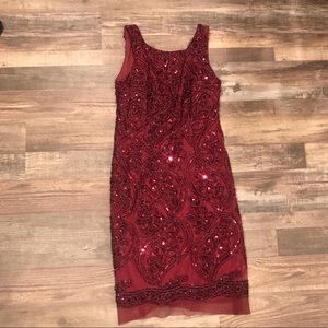 Formal burgundy cocktail dress